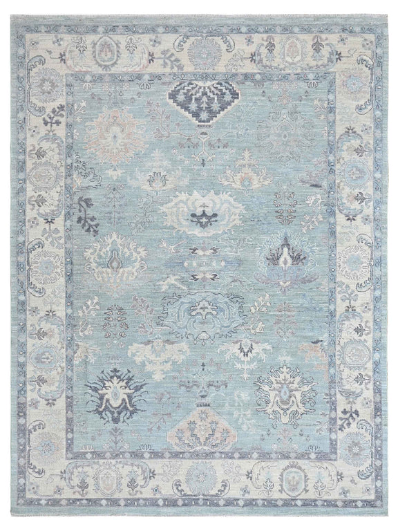 Pacific Ushak Wool Weft  Lt.Green Ivory Transitional