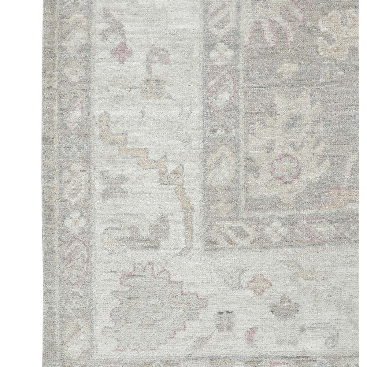 Pacific Ushak Wool Weft 43642 Camel Ivory Transitional Hand Knotted Rug