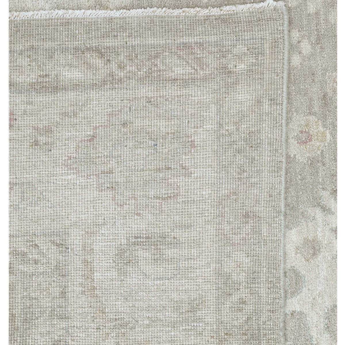 Pacific Ushak Wool Weft 43642 Camel Ivory Transitional Hand Knotted Rug