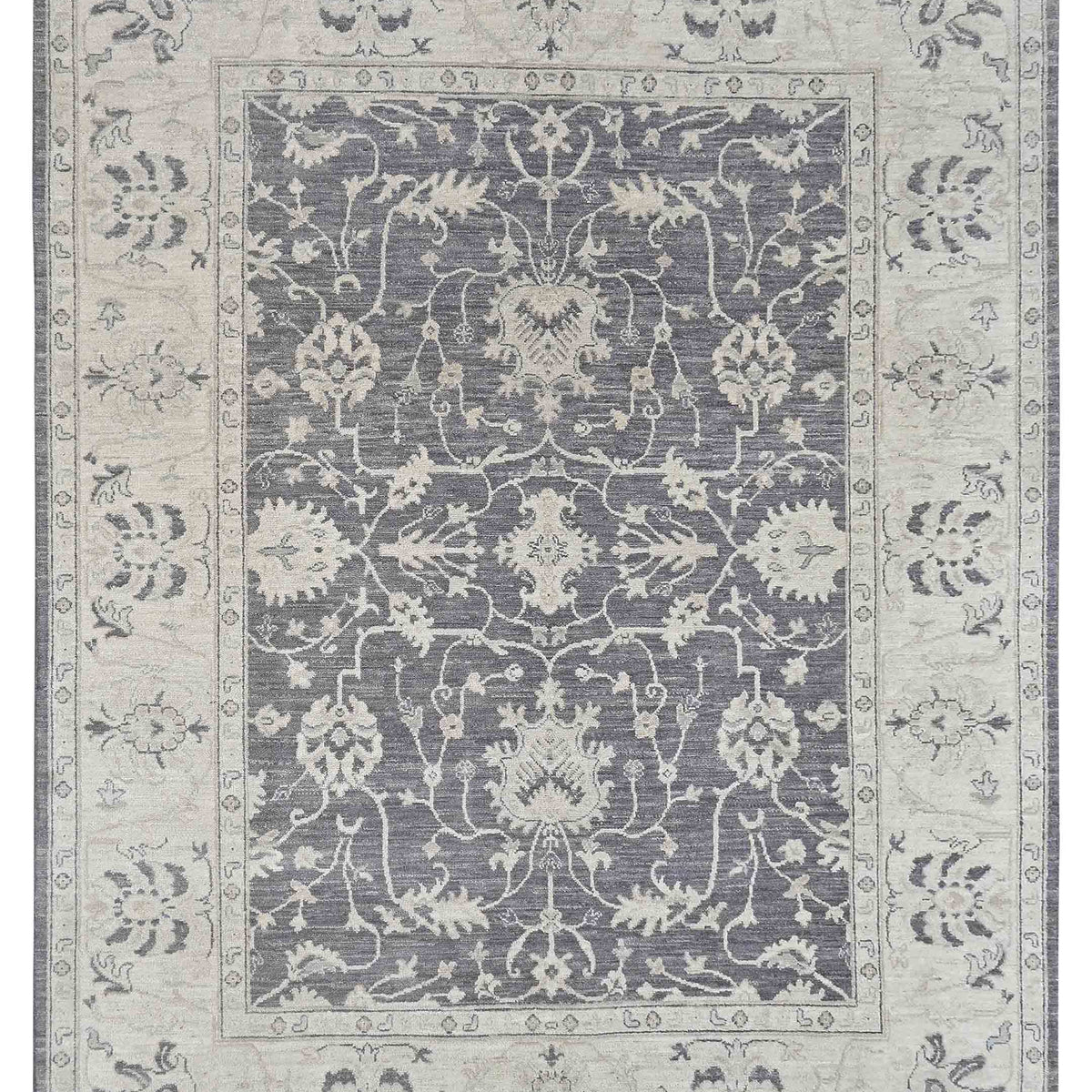 Pacific Ushak Wool Weft  D.Grey Ivory Transitional