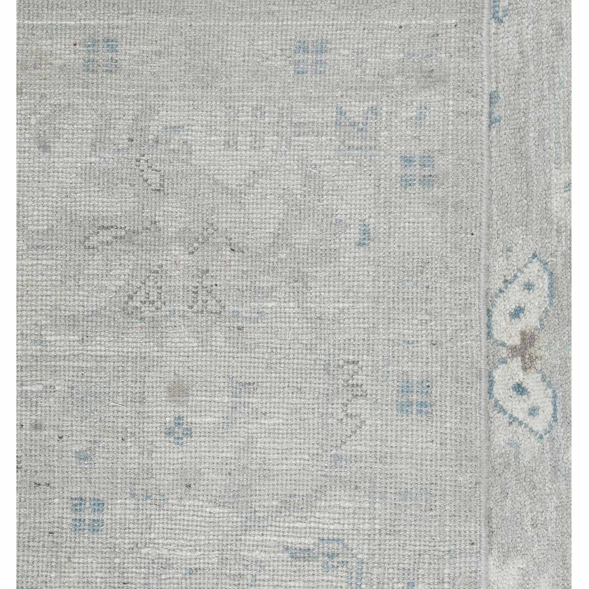 Pacific Ushak Wool Weft 43644 Lt.Grey Ivory Transitional Hand Knotted Rug