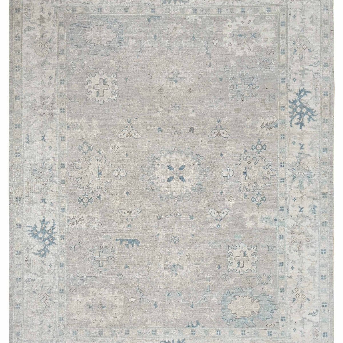 Pacific Ushak Wool Weft  Lt.Grey Ivory Transitional