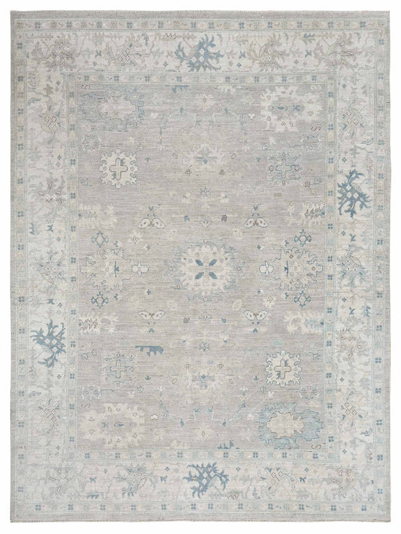 Pacific Ushak Wool Weft  Lt.Grey Ivory Transitional