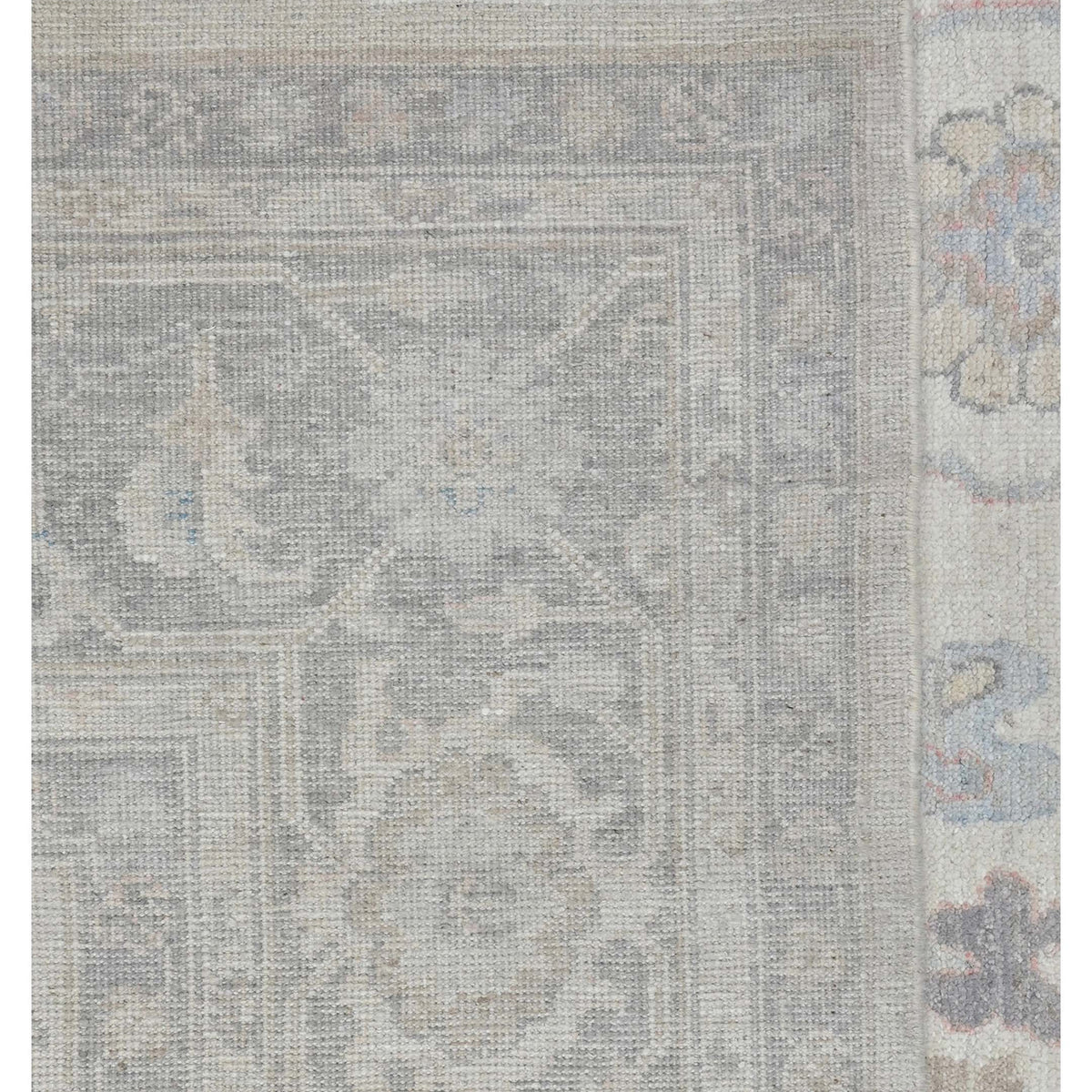 Pacific Ushak Wool Weft 43646 Ivory Lt.Grey Transitional Hand Knotted Rug