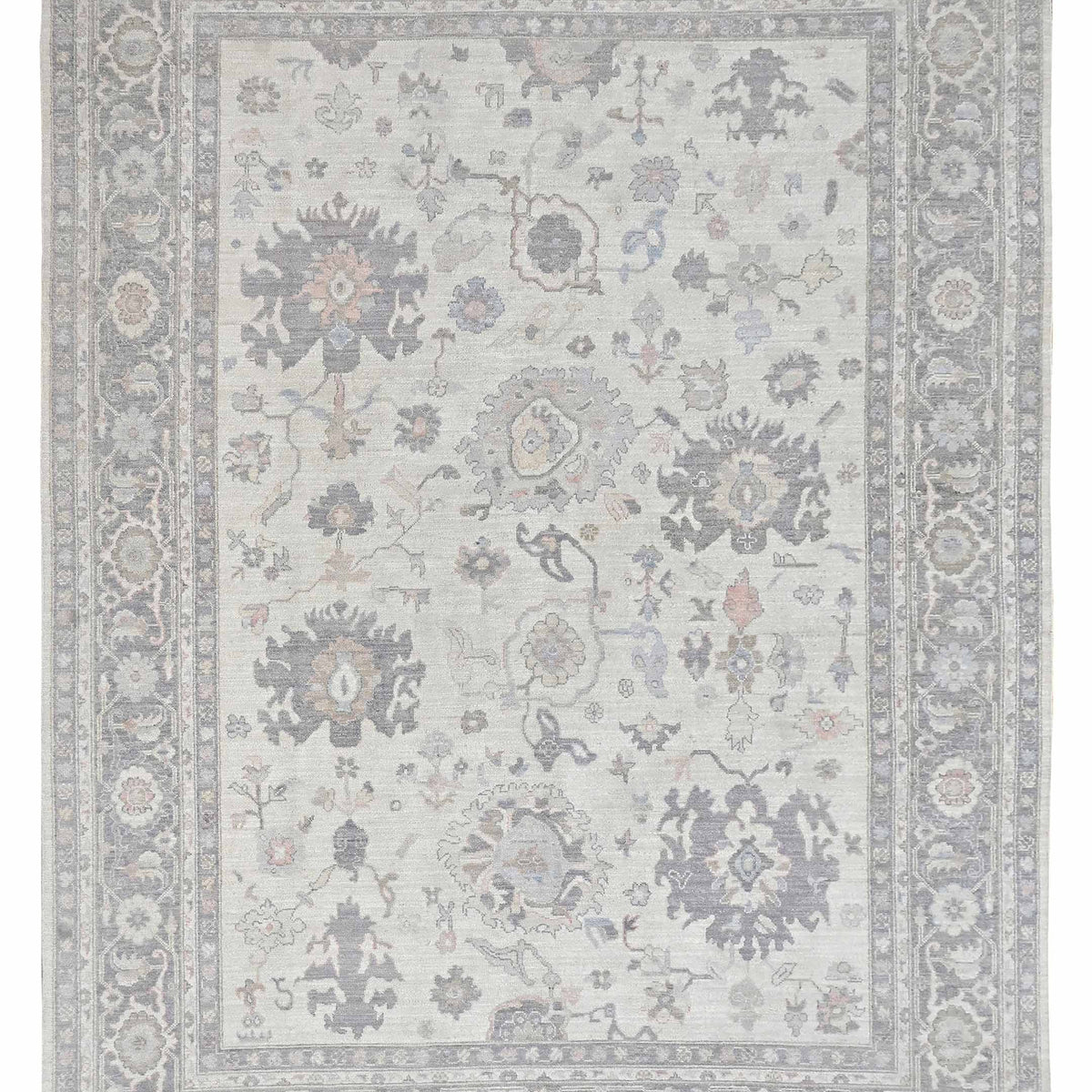 Pacific Ushak Wool Weft  Ivory Lt.Grey Transitional