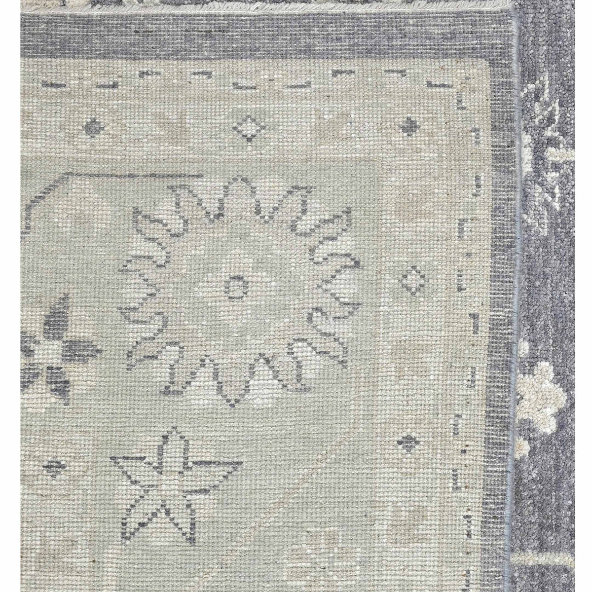 Pacific Ushak Wool Weft 43648 Grey Pistachio Transitional Hand Knotted Rug