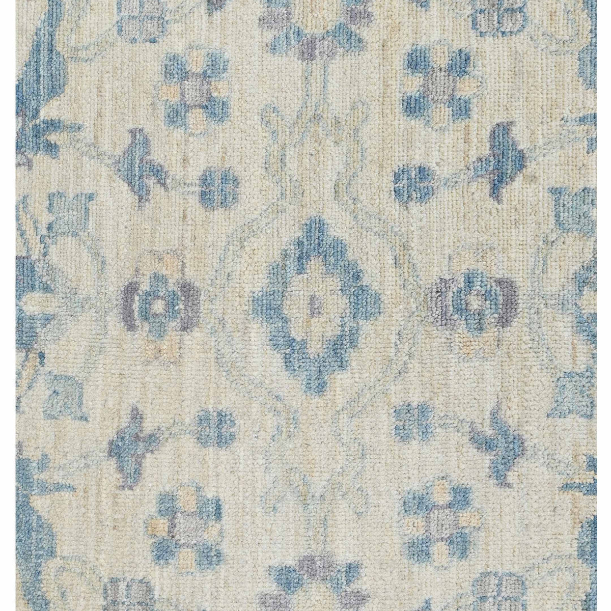 Pacific Ushak Wool Weft 43649 Ivory Sky Blue Transitional Hand Knotted Rug