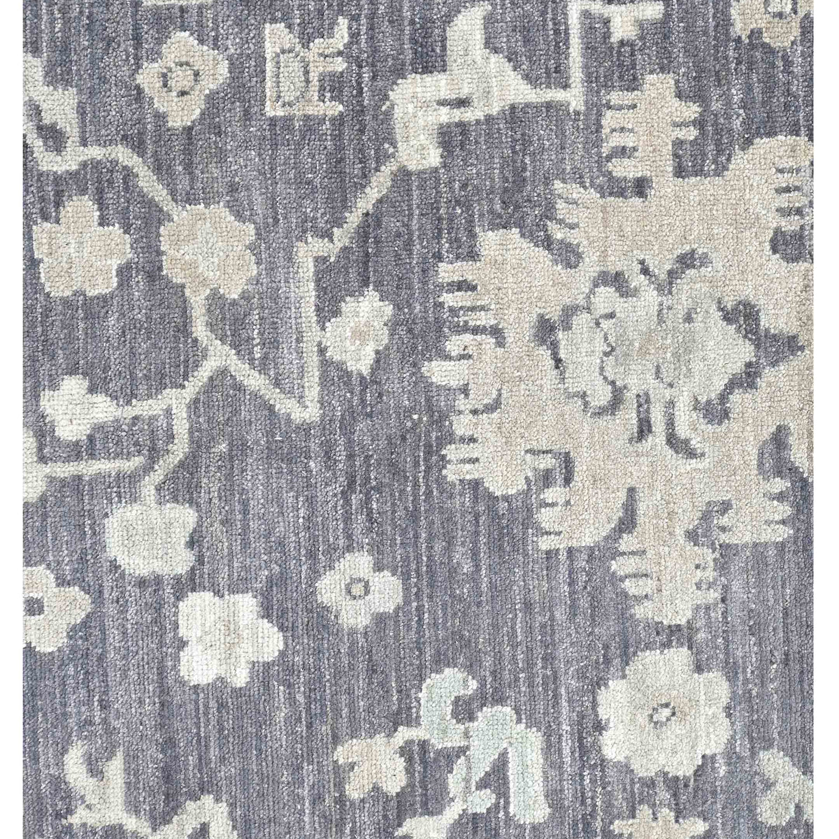 Pacific Ushak Wool Weft 43650 Grey Ivory Transitional Hand Knotted Rug