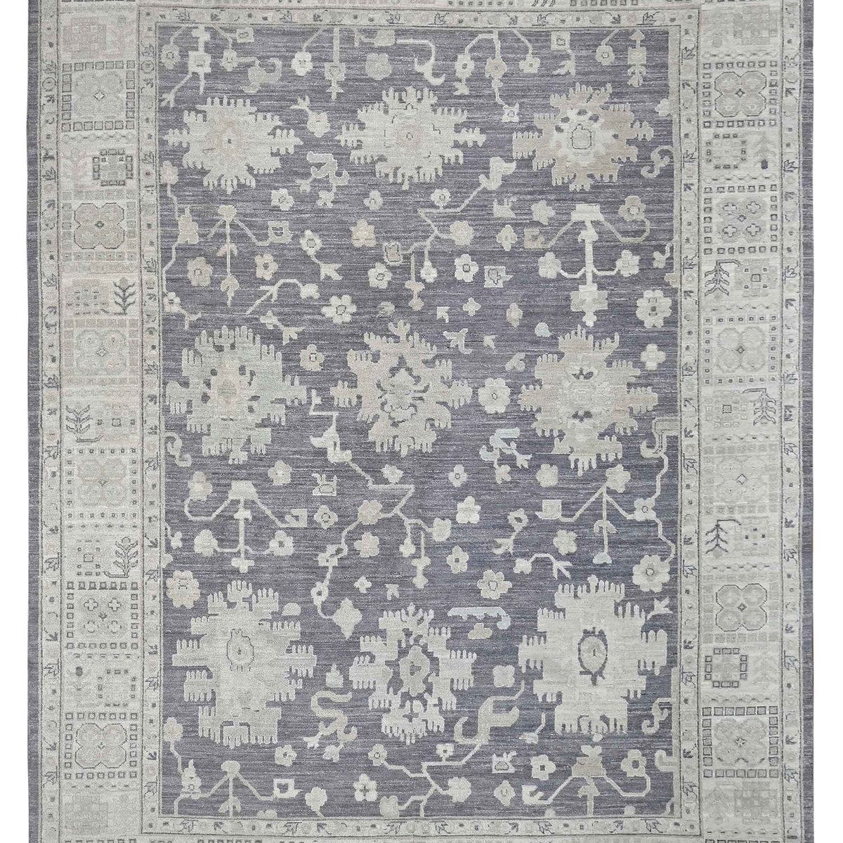 Pacific Ushak Wool Weft  Grey Ivory Transitional