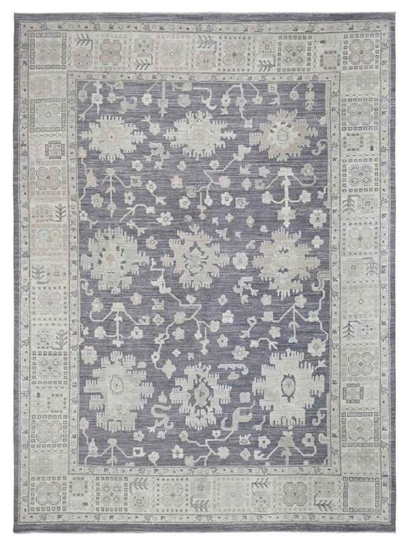 Pacific Ushak Wool Weft  Grey Ivory Transitional