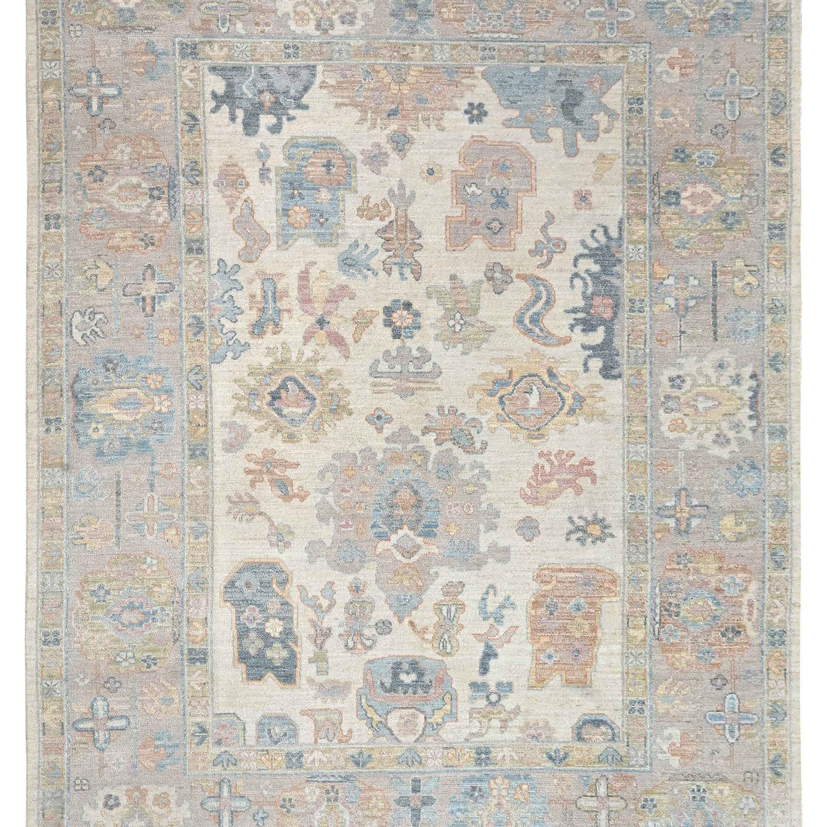 Pacific Ushak Wool Weft  Ivory Peach Transitional