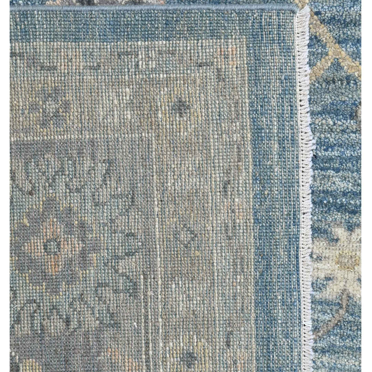Pacific Ushak Wool Weft 43653 Blue Grey Transitional Hand Knotted Rug