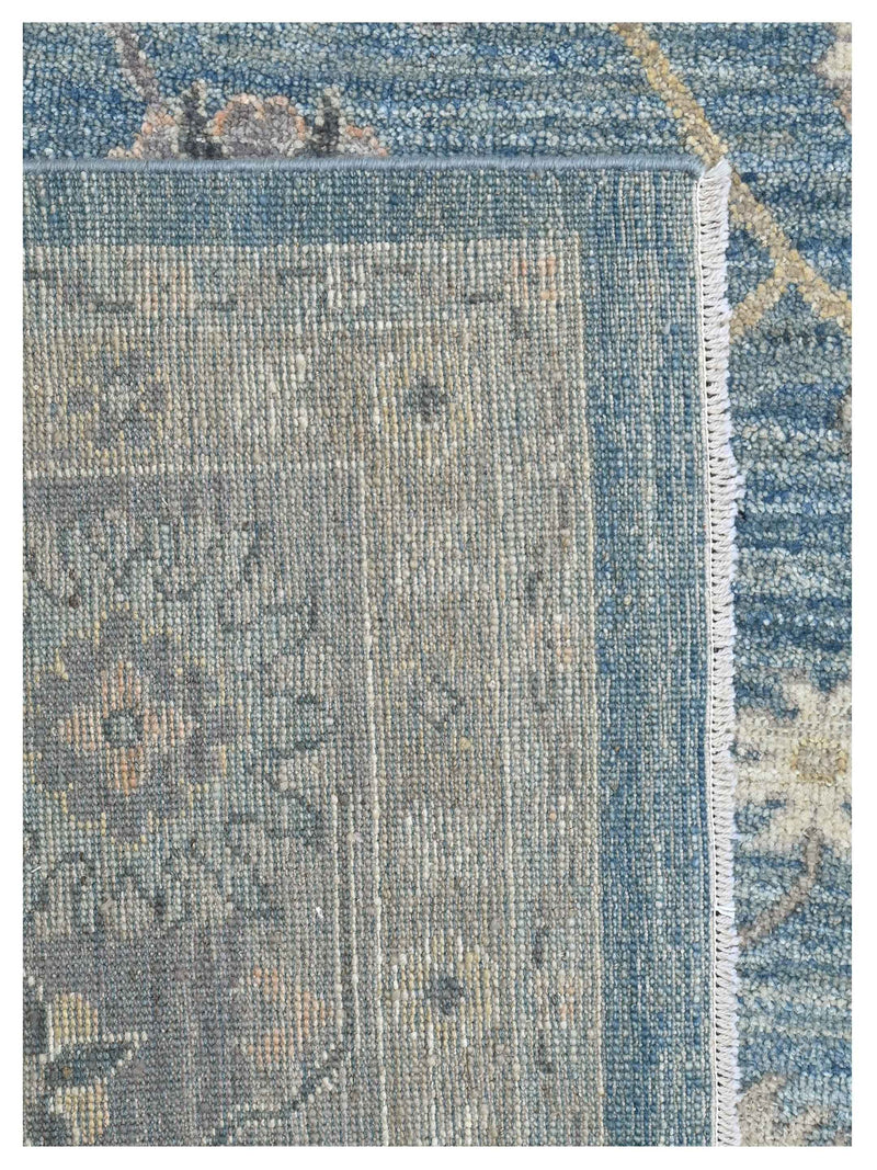 Pacific Ushak Wool Weft 43653 Blue Grey Transitional Hand Knotted Rug