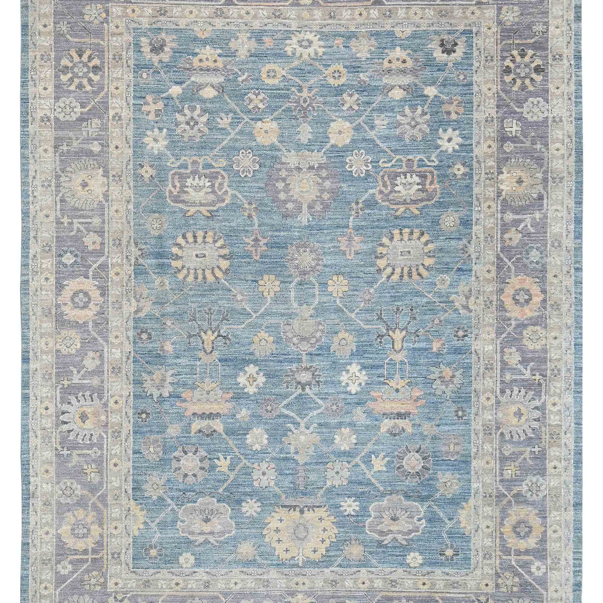 Pacific Ushak Wool Weft  Blue Grey Transitional