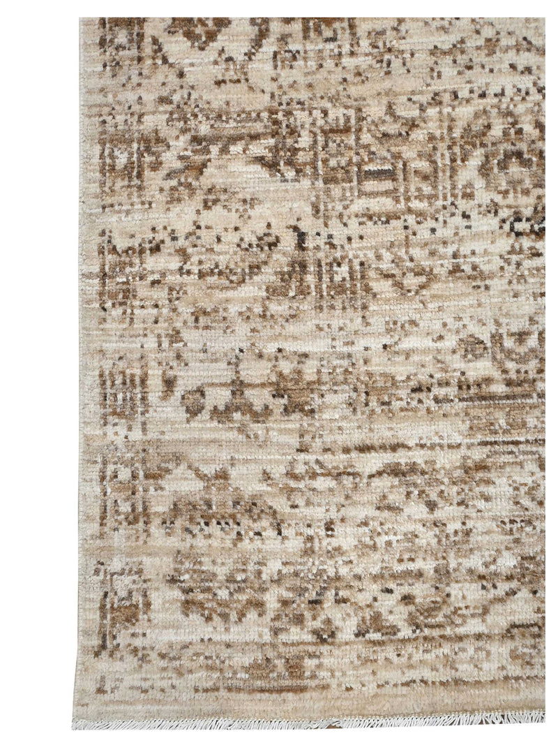 Pacific Ushak Wool Weft 43655 Beige Beige Transitional Hand Knotted Rug