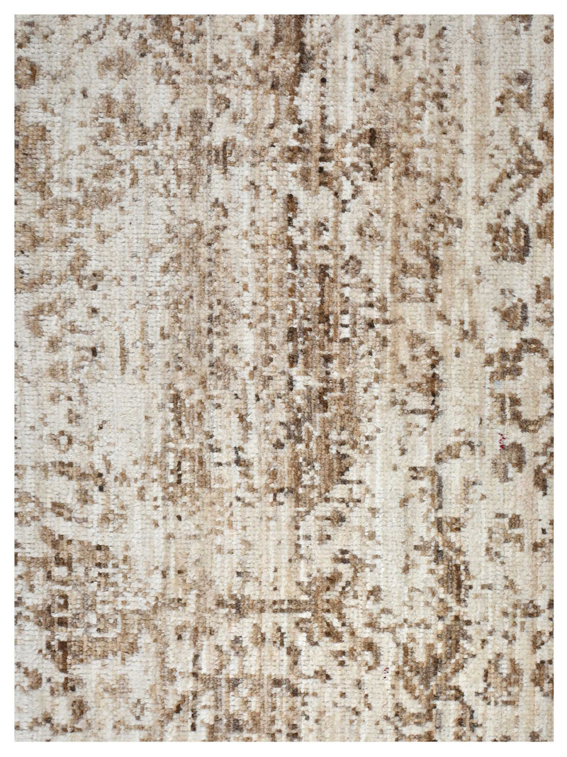 Pacific Ushak Wool Weft 43655 Beige Beige Transitional Hand Knotted Rug