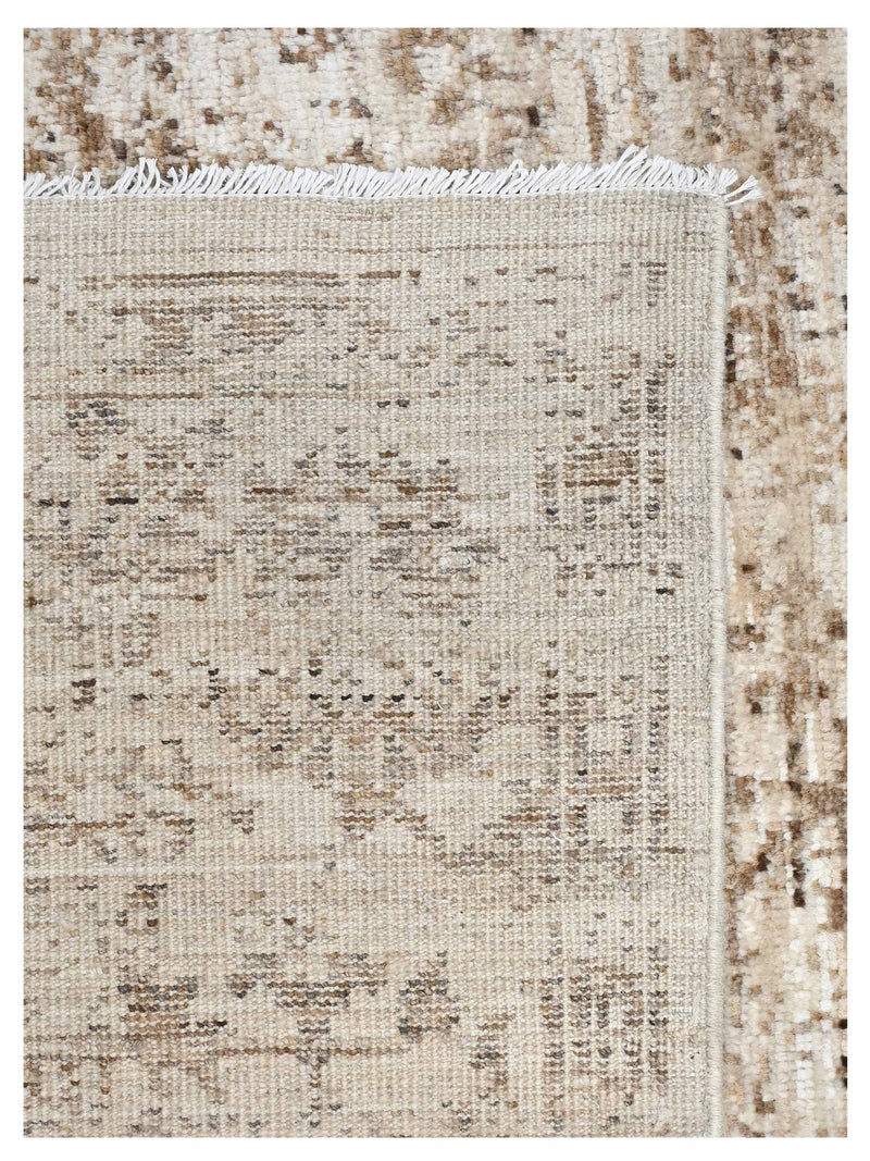 Pacific Ushak Wool Weft 43655 Beige Beige Transitional Hand Knotted Rug