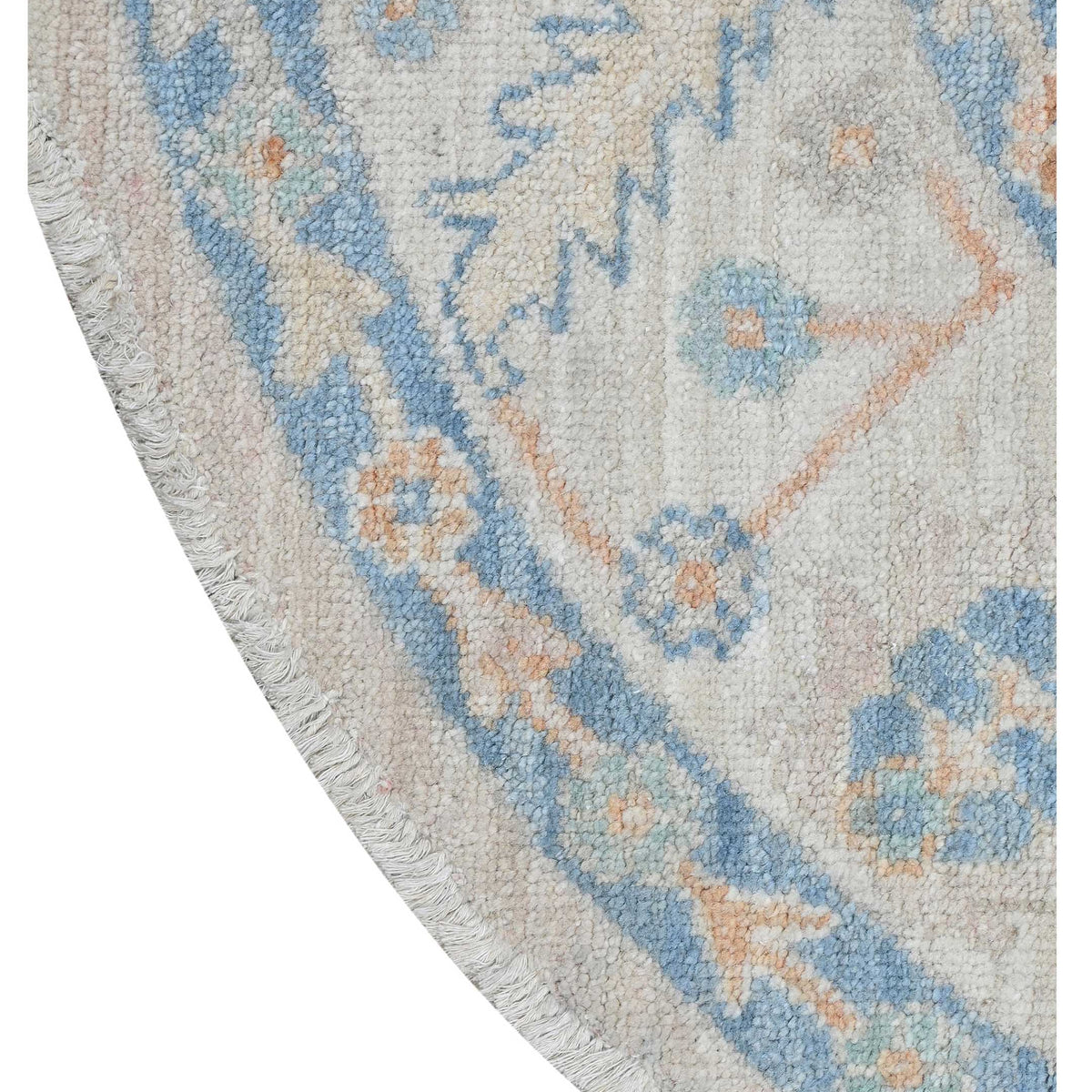 Pacific Ushak Wool Weft 43656 Pink Ivory Transitional Hand Knotted Rug