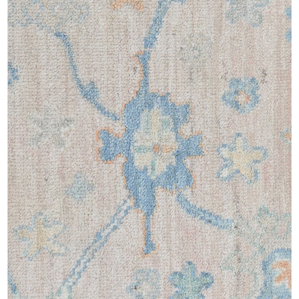 Pacific Ushak Wool Weft 43656 Pink Ivory Transitional Hand Knotted Rug