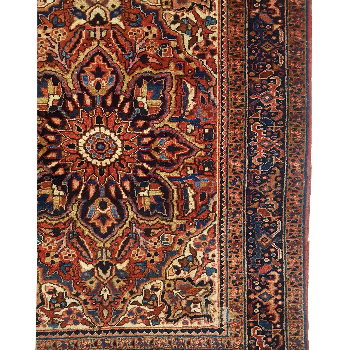 Pacific Antique Heriz 43659 Rust Navy Traditional Antique Rug