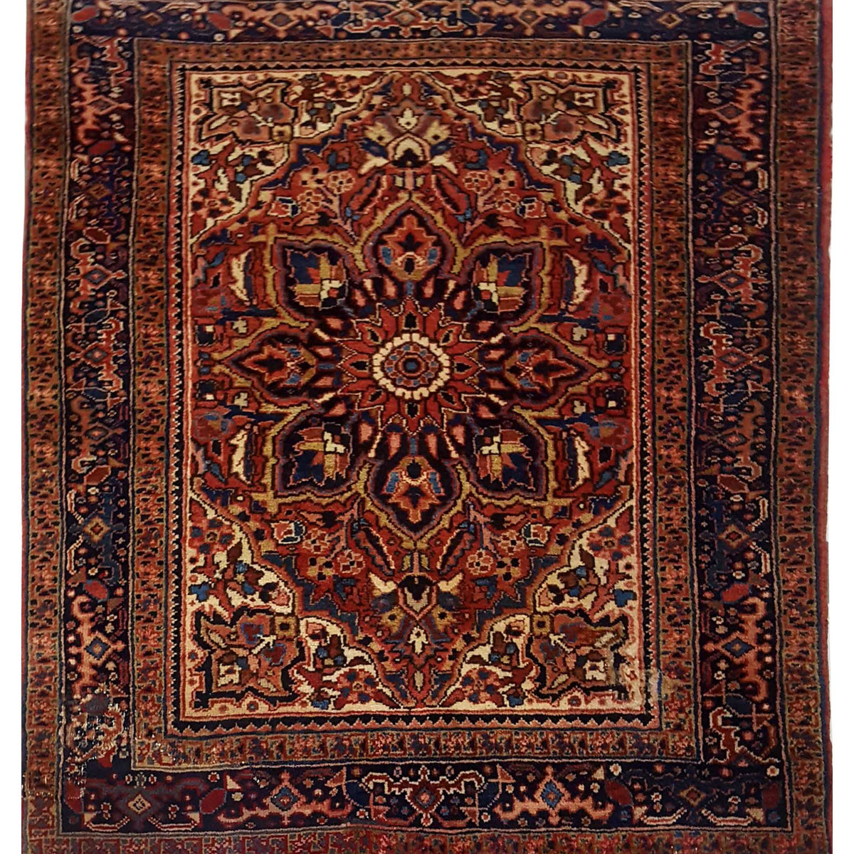 Pacific Antique Heriz  Rust Navy Traditional