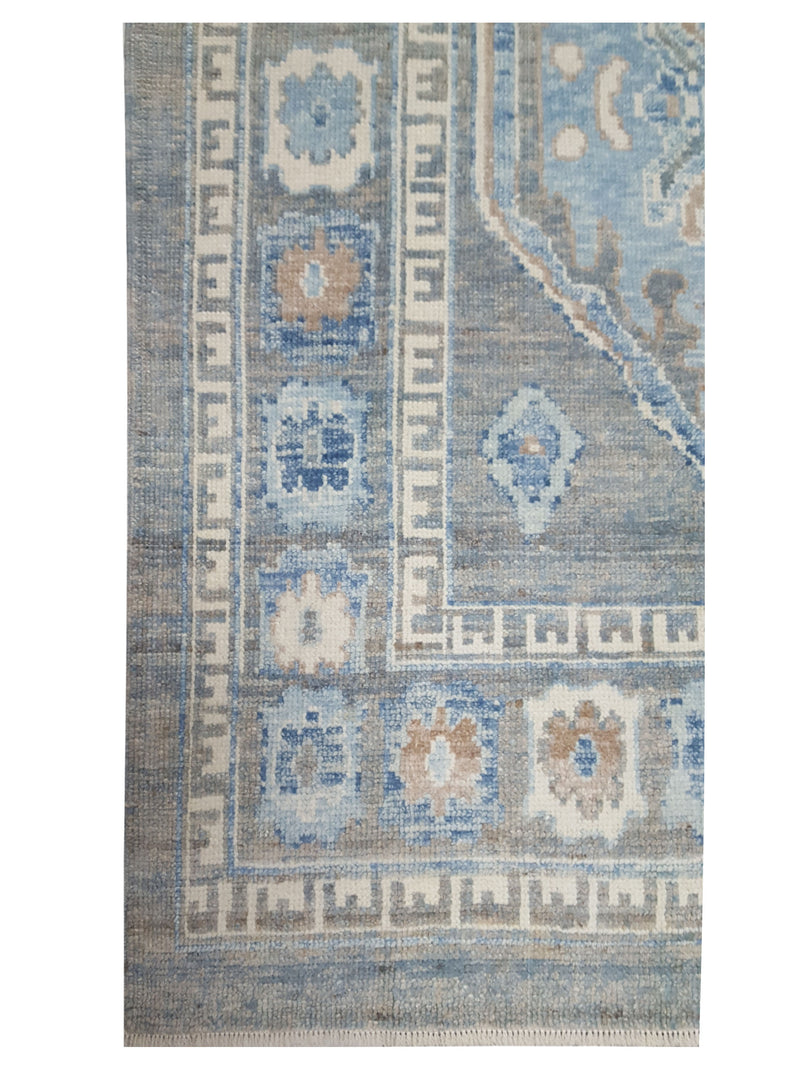 Pacific Ushak TR 43669 Green Ivory Transitional Hand Knotted Rug