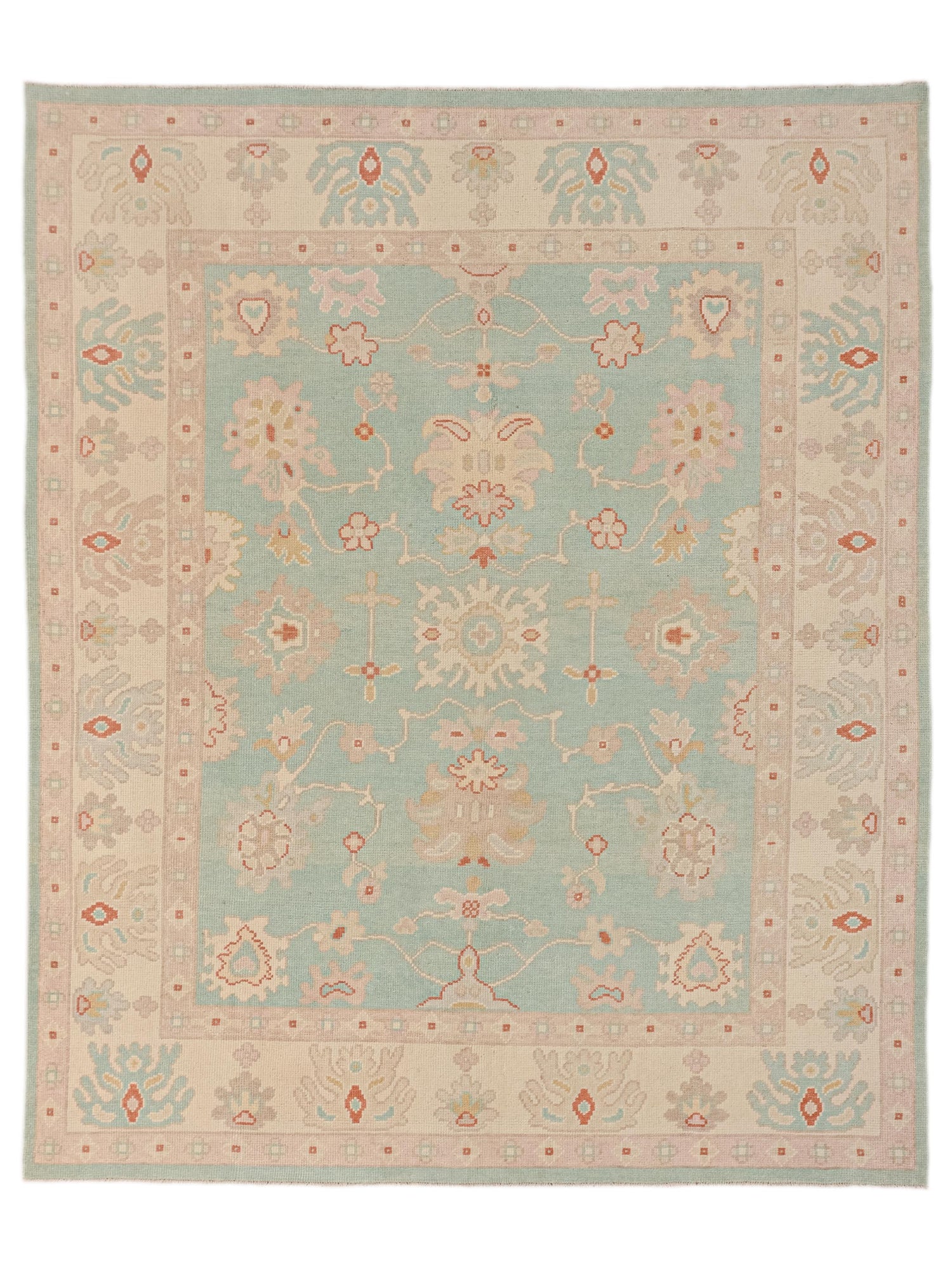 Pacific Ushak  Teal Ivory Transitional