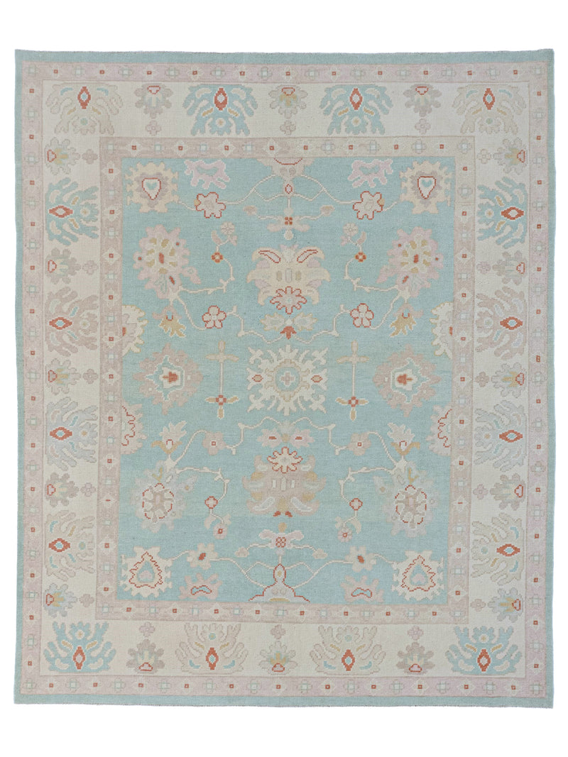 Pacific Ushak  Teal Ivory Transitional