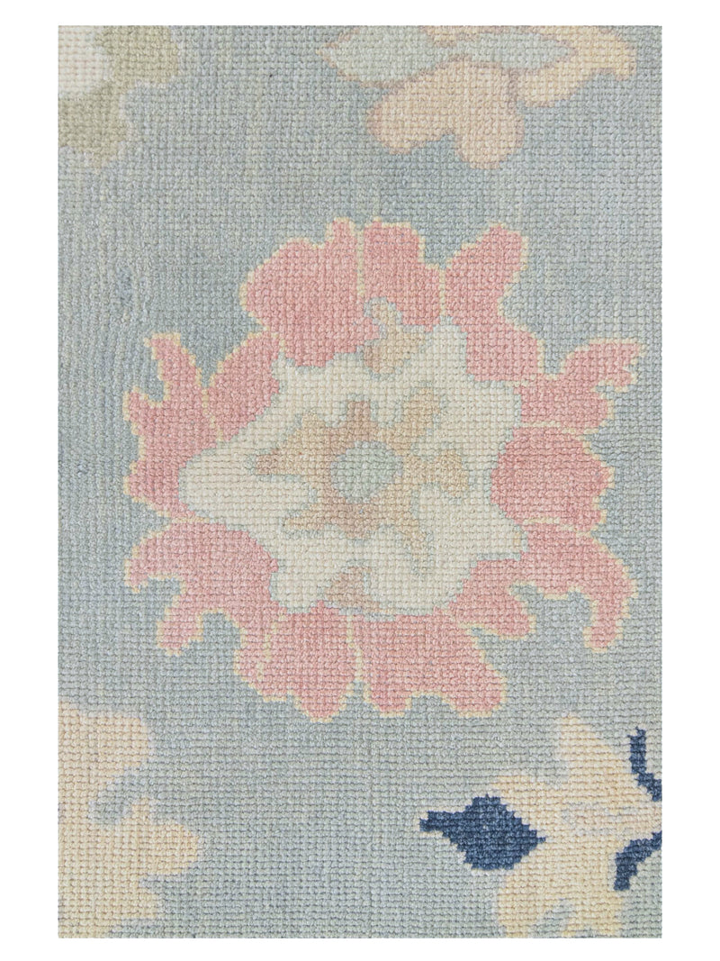 Pacific Ushak 43692 Lt.Blue Ivory Transitional Hand Knotted Rug