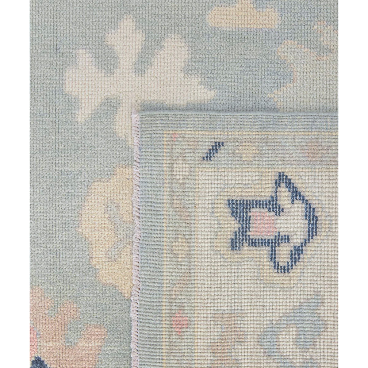Pacific Ushak 43692 Lt.Blue Ivory Transitional Hand Knotted Rug