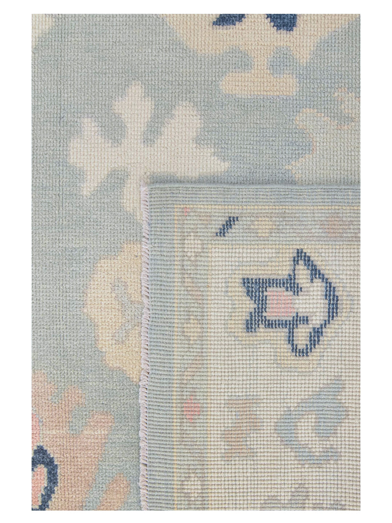 Pacific Ushak 43692 Lt.Blue Ivory Transitional Hand Knotted Rug