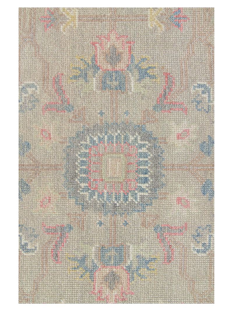 Pacific Ushak 43694 Lt.Grey Dk.Grey Transitional Hand Knotted Rug