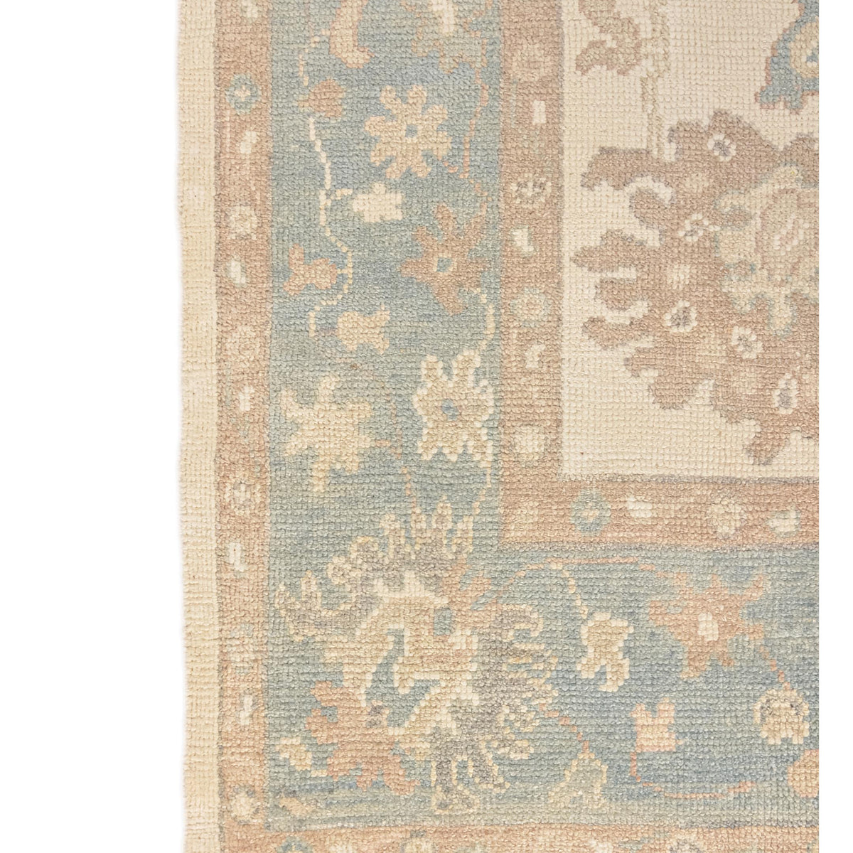 Pacific Ushak 43696 Ivory Sky Blue Transitional Hand Knotted Rug