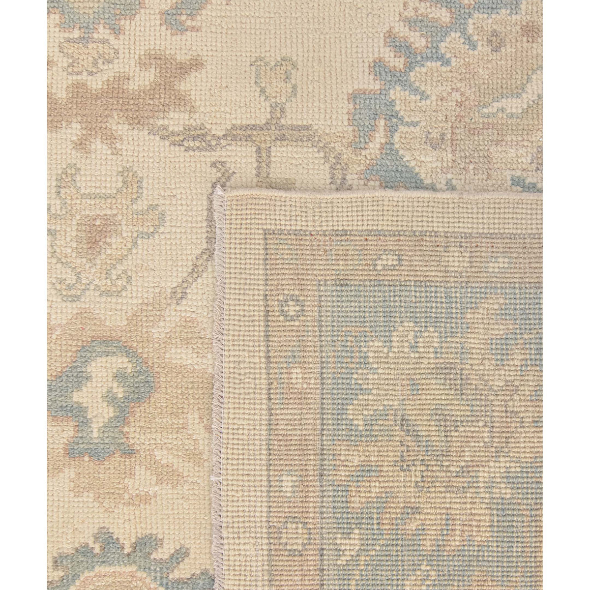 Pacific Ushak 43696 Ivory Sky Blue Transitional Hand Knotted Rug