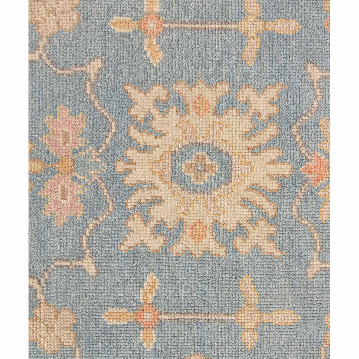 Pacific Ushak 43697 Blue Ivory Transitional Hand Knotted Rug