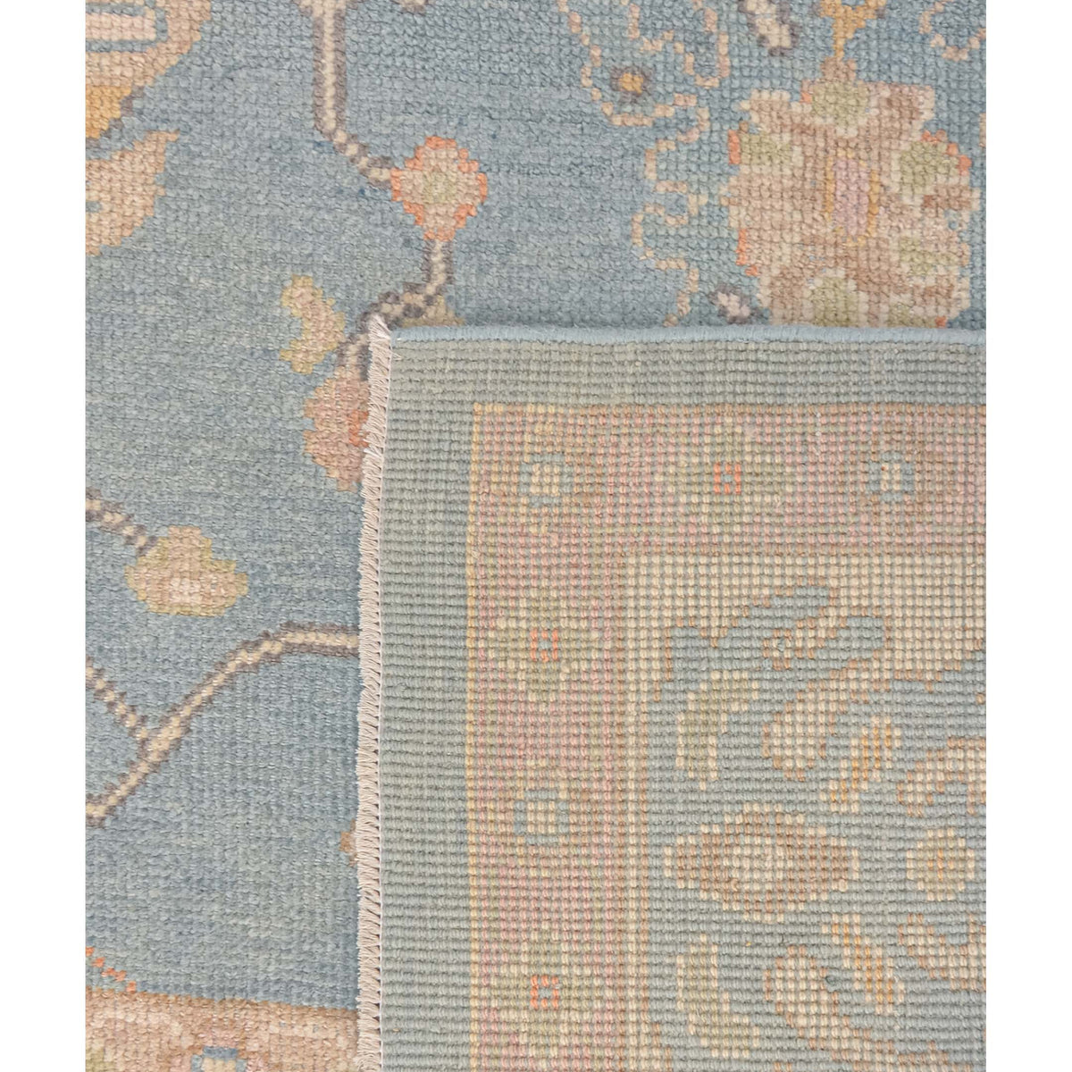 Pacific Ushak 43697 Blue Ivory Transitional Hand Knotted Rug