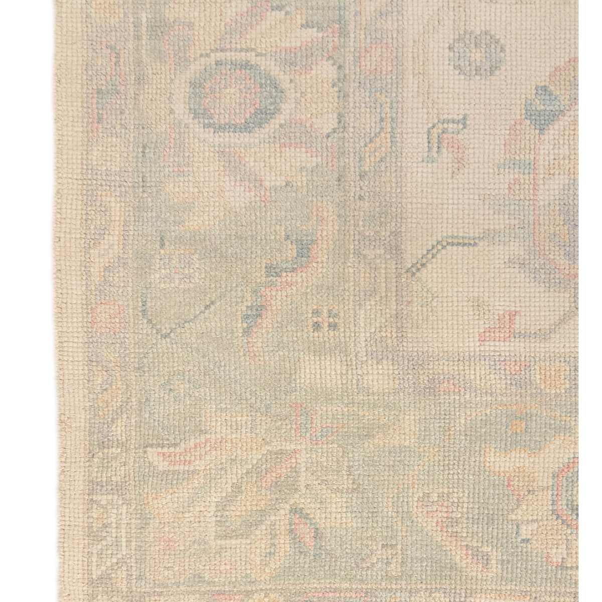 Pacific Ushak 43698 Ivory Sky Blue Transitional Hand Knotted Rug