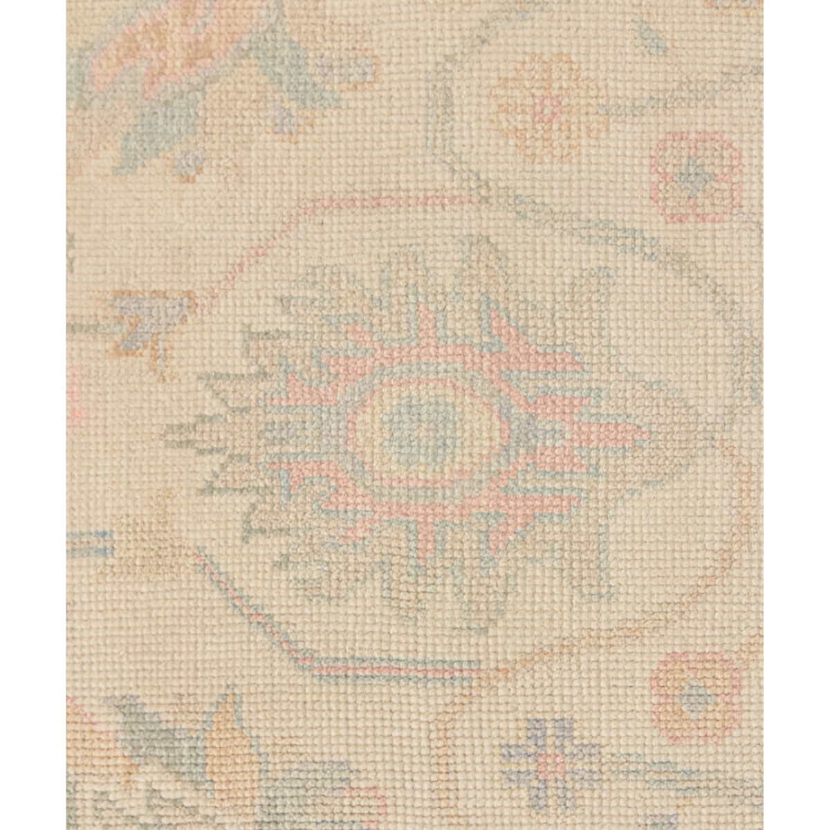 Pacific Ushak 43698 Ivory Sky Blue Transitional Hand Knotted Rug