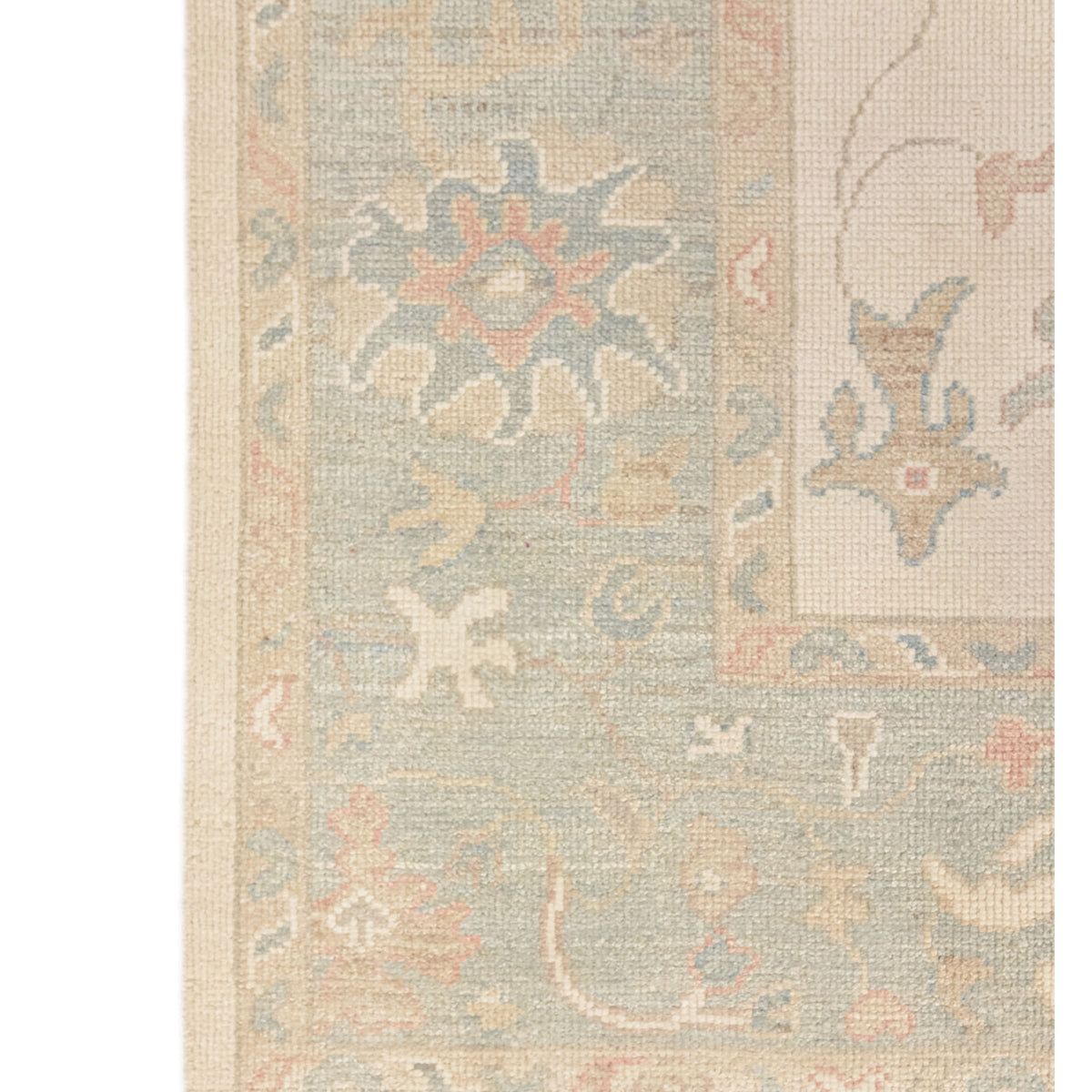 Pacific Ushak 43700 Ivory Sky. Blue Transitional Hand Knotted Rug
