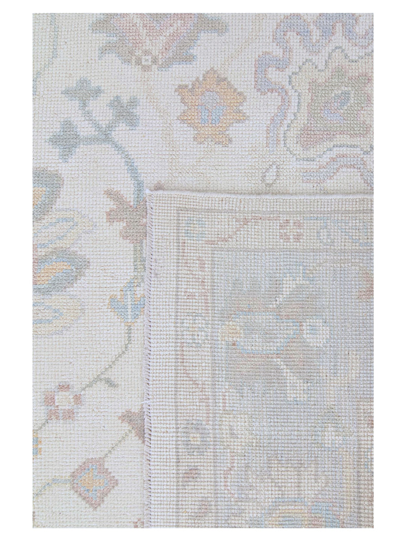 Pacific Ushak 43704 Ivory Sky Blue Transitional Hand Knotted Rug