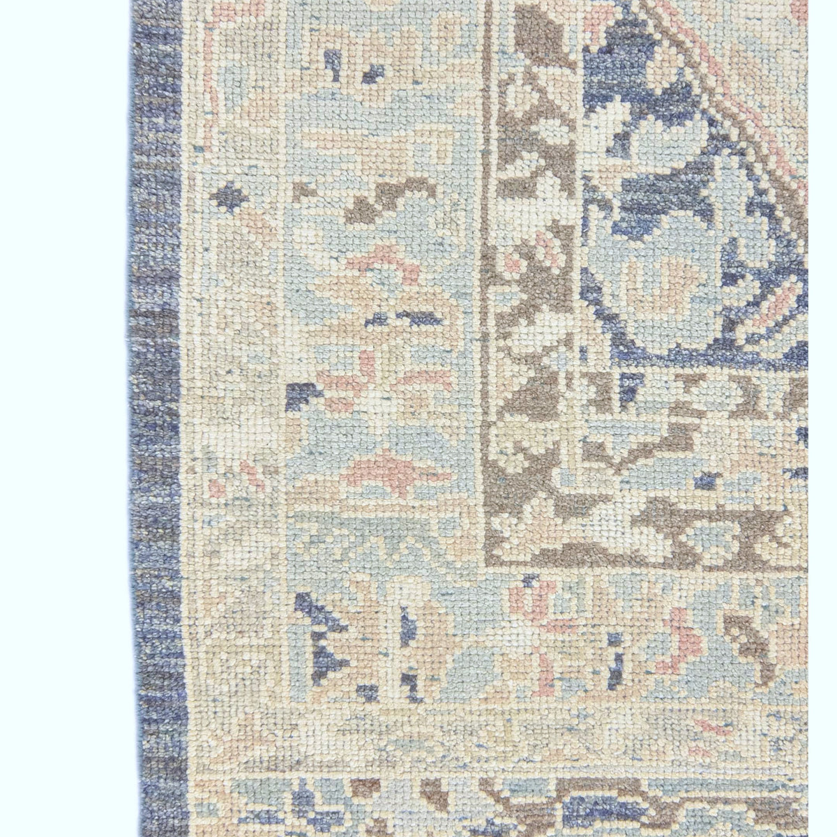 Pacific Ushak 43705 Navy Sky Blue Transitional Hand Knotted Rug