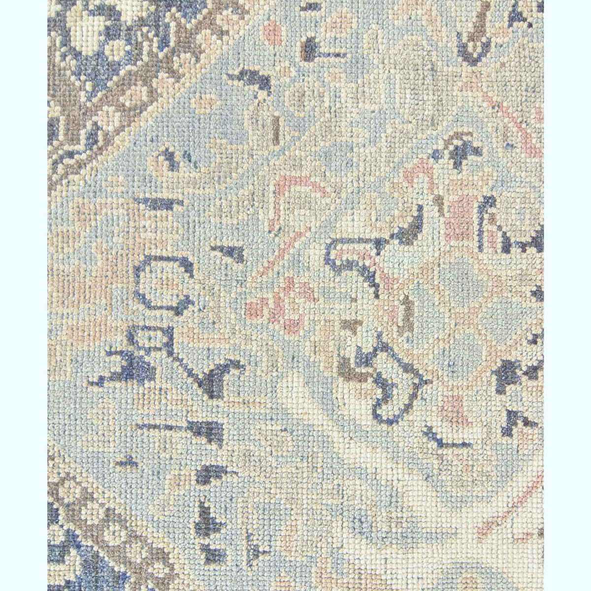 Pacific Ushak 43705 Navy Sky Blue Transitional Hand Knotted Rug