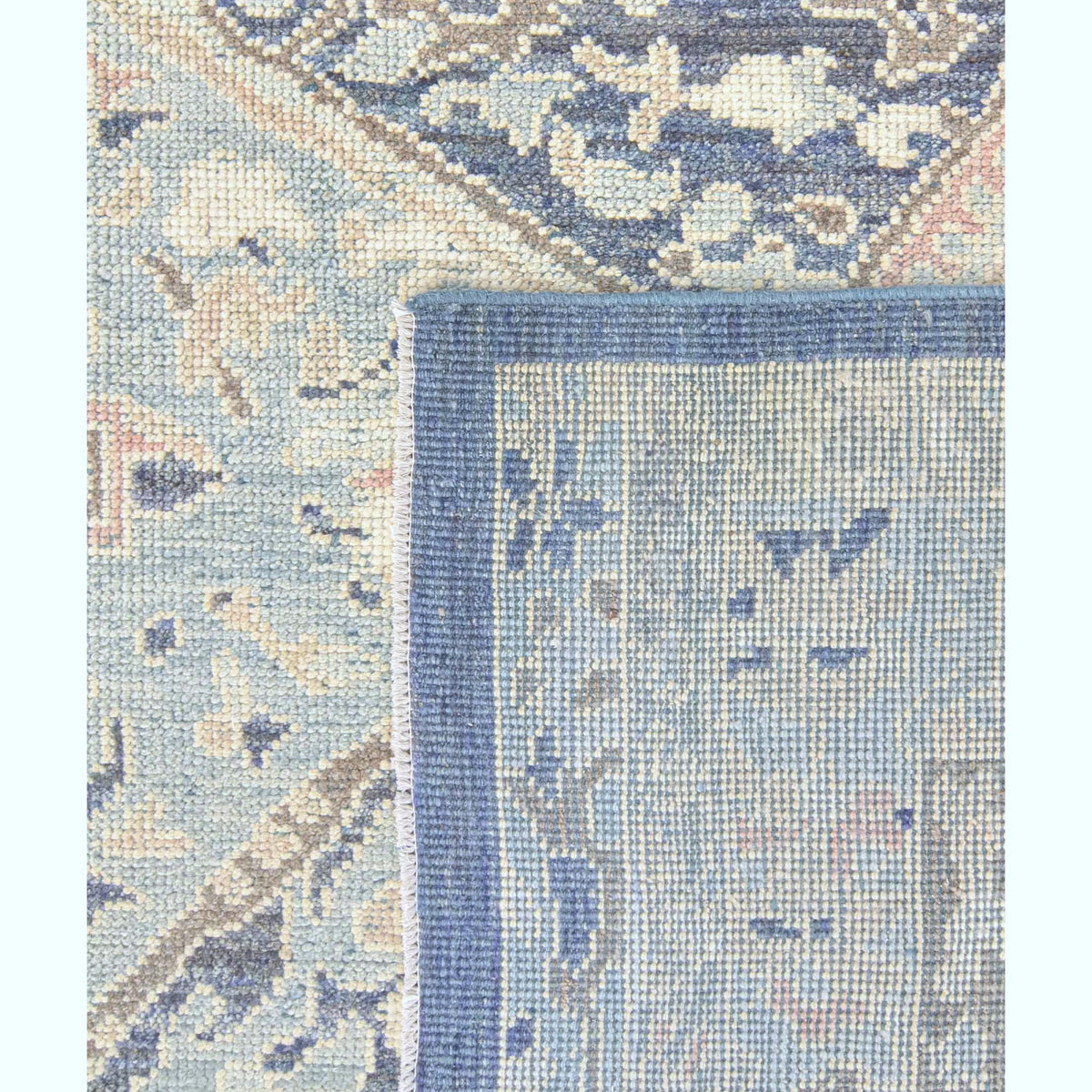 Pacific Ushak 43705 Navy Sky Blue Transitional Hand Knotted Rug