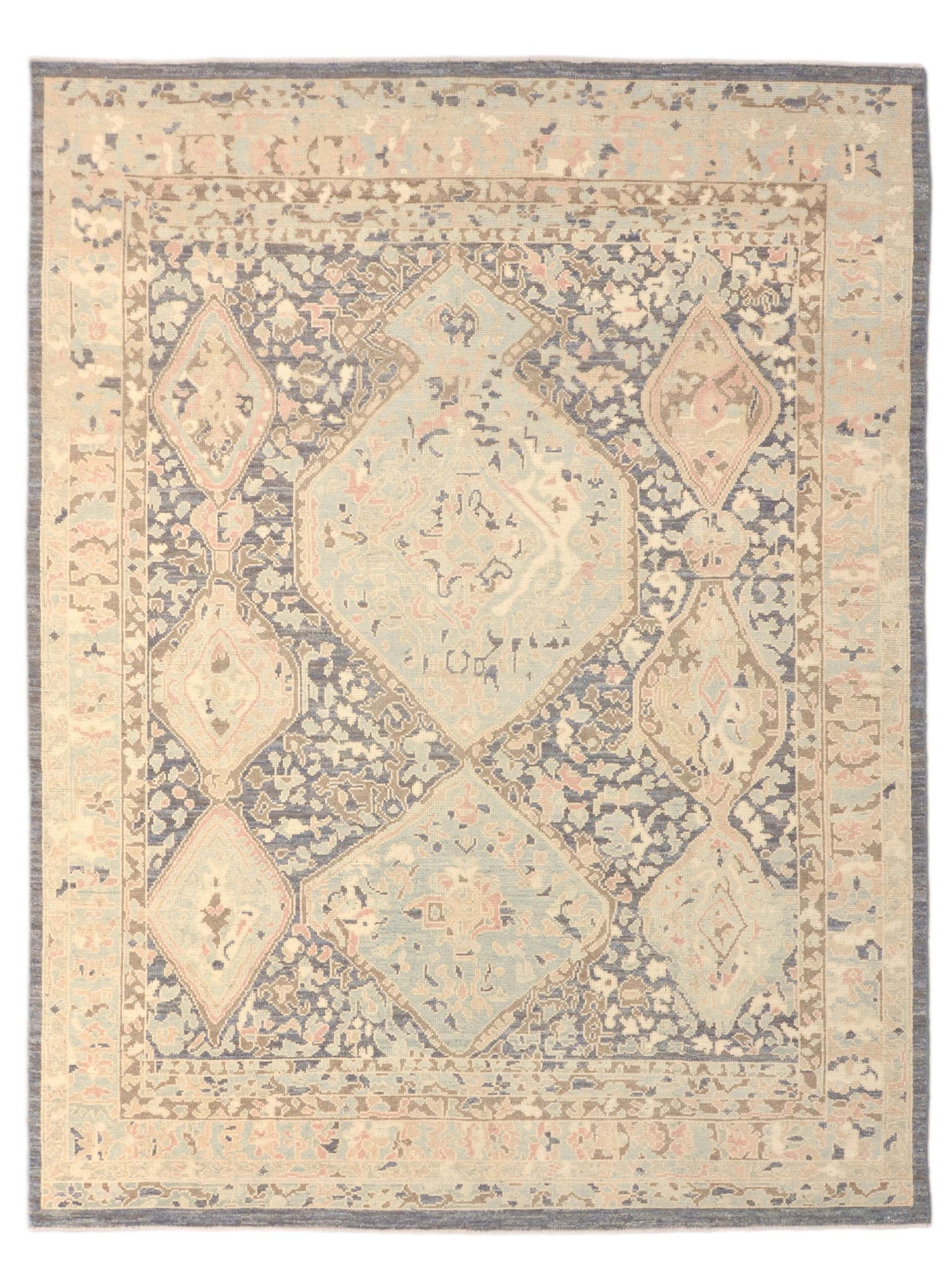 Pacific Ushak  Navy Sky Blue Transitional
