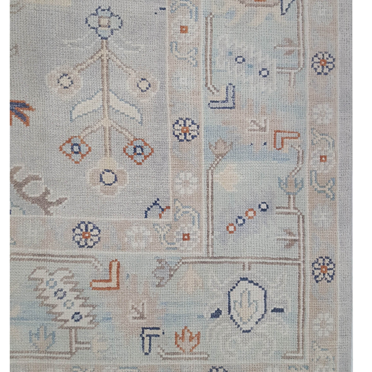 Pacific Ushak 43706 Lt.Grey Sky Blue Transitional Hand Knotted Rug