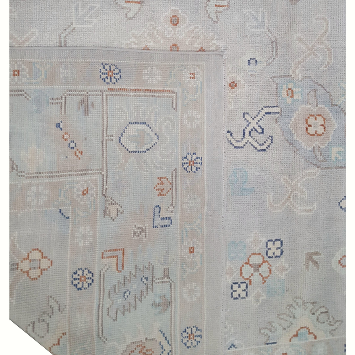 Pacific Ushak 43706 Lt.Grey Sky Blue Transitional Hand Knotted Rug