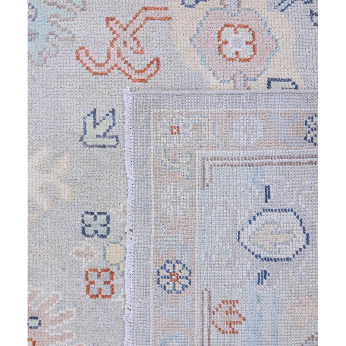 Pacific Ushak 43706 Lt.Grey Sky Blue Transitional Hand Knotted Rug