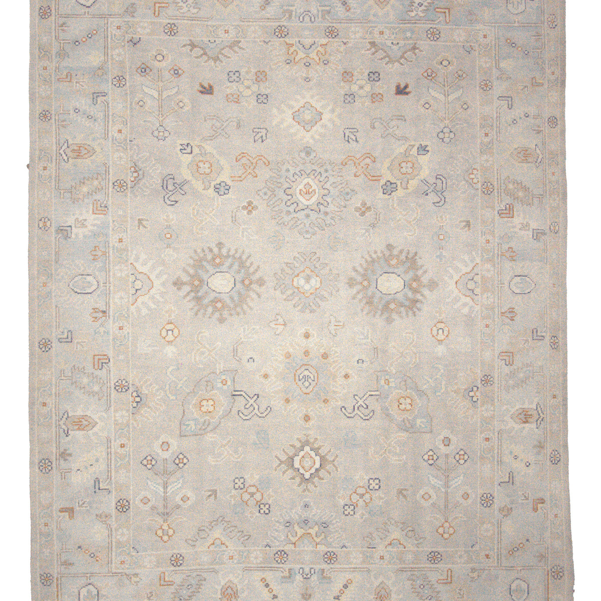 Pacific Ushak 43706 Lt.Grey Sky Blue Transitional Hand Knotted Rug