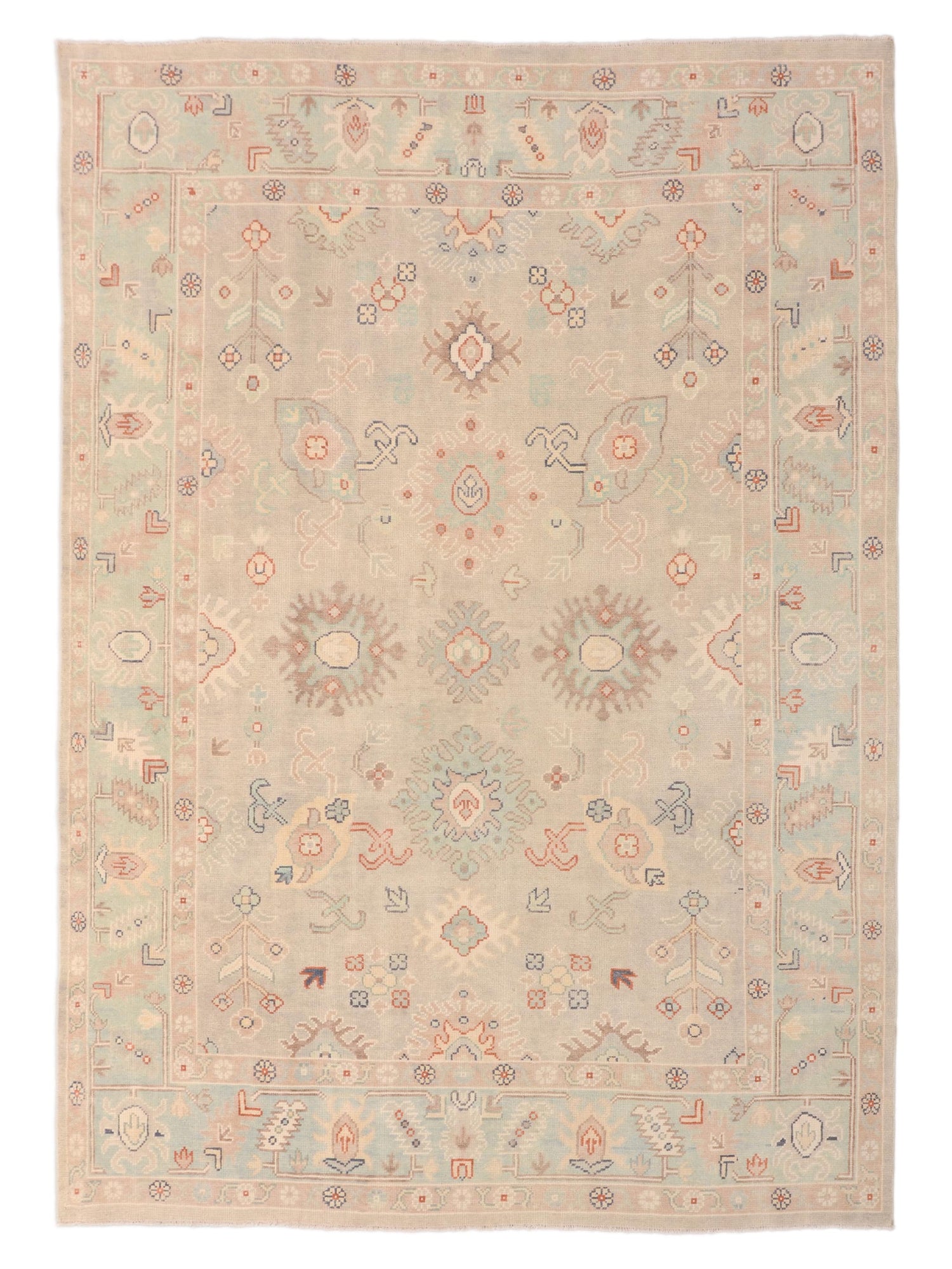Pacific Ushak  Lt.Grey Sky Blue Transitional