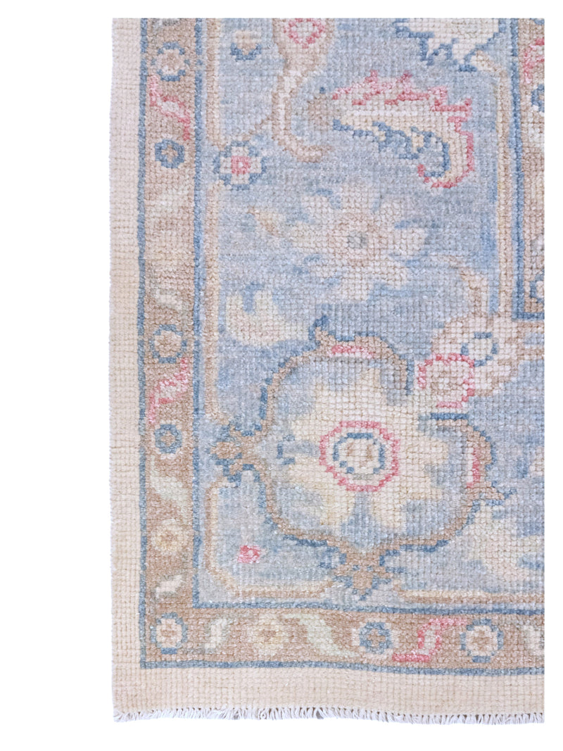 Pacific Ushak 43708 Ivory Blue Transitional Hand Knotted Rug